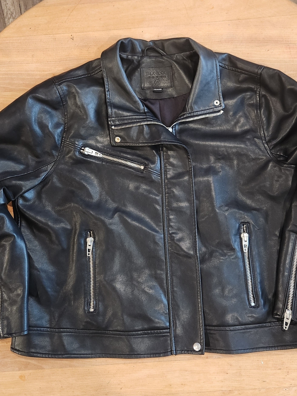 Blank NYC Black Faux Leather Moto Jacket